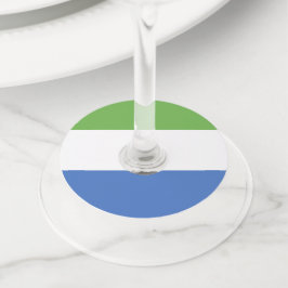 Etiqueta Para Copas De Vino Bandera de Sierra Leona