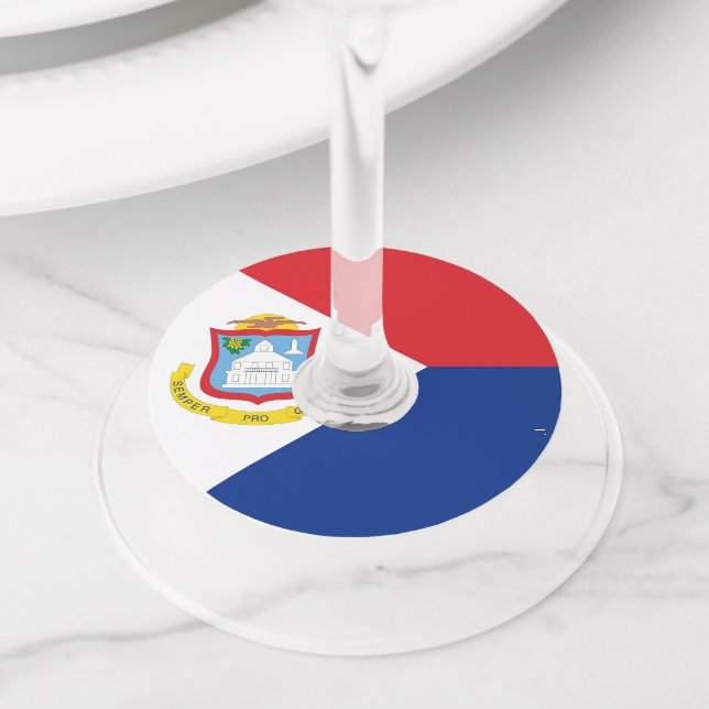 Etiqueta Para Copas De Vino Bandera de Sint Maarten (Detalle)