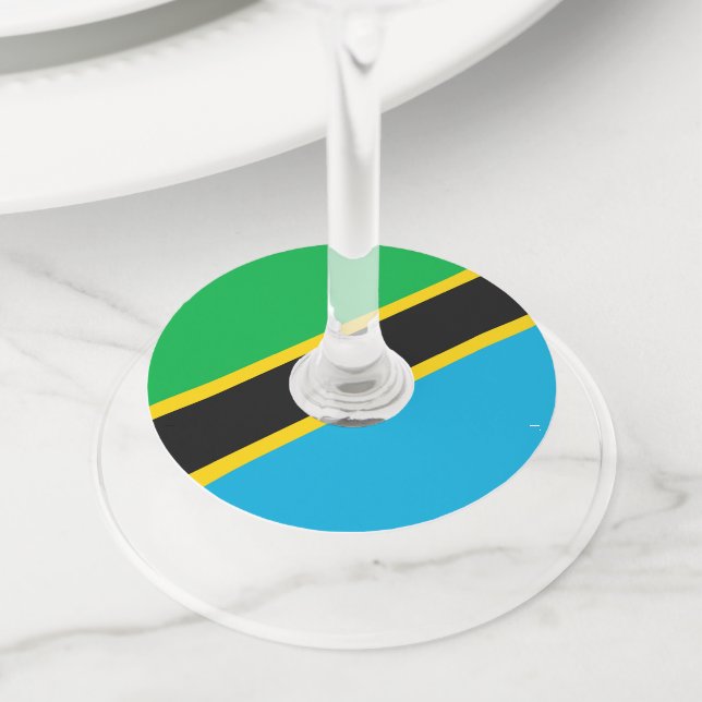 Etiqueta Para Copas De Vino Bandera de Tanzania (Detalle)