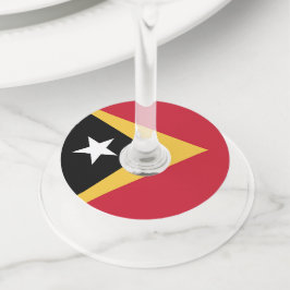 Etiqueta Para Copas De Vino Bandera de Timor Oriental