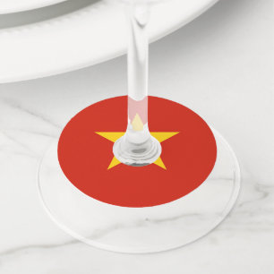 Etiqueta Para Copas De Vino Bandera de Vietnam