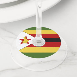 Etiqueta Para Copas De Vino Bandera de Zimbabue
