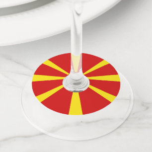 Etiqueta Para Copas De Vino Bandera del Norte de Macedonia