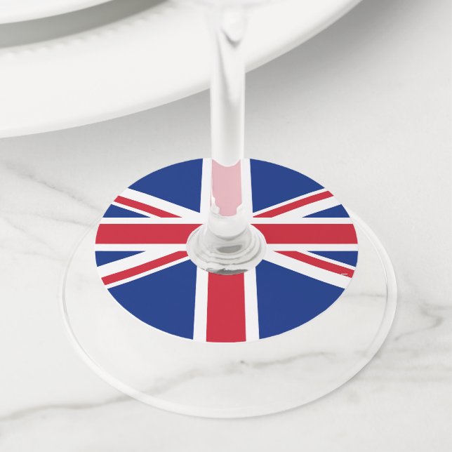 Etiqueta Para Copas De Vino Bandera del Reino Unido (Detalle)
