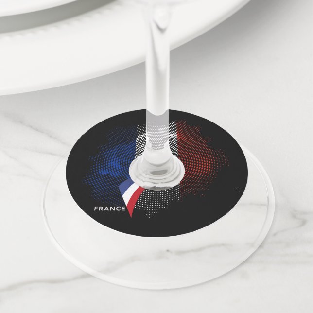 Etiqueta Para Copas De Vino bandera francesa (Detalle)