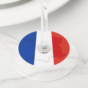Etiqueta Para Copas De Vino Bandera francesa
