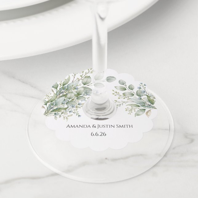Etiqueta Para Copas De Vino Boda  (Detalle)