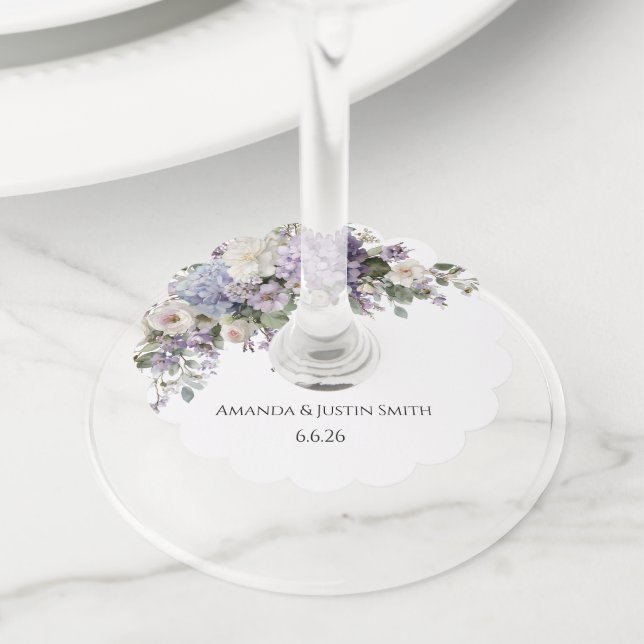 Etiqueta Para Copas De Vino Boda  (Detalle)