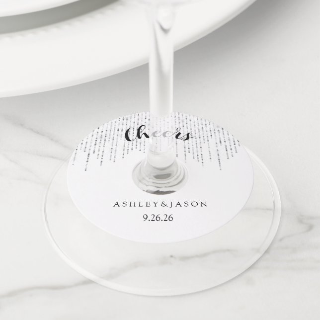Etiqueta Para Copas De Vino Boda  (Detalle)