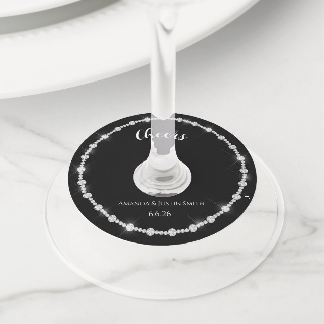 Etiqueta Para Copas De Vino Boda  (Detalle)