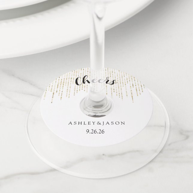 Etiqueta Para Copas De Vino Boda  (Detalle)