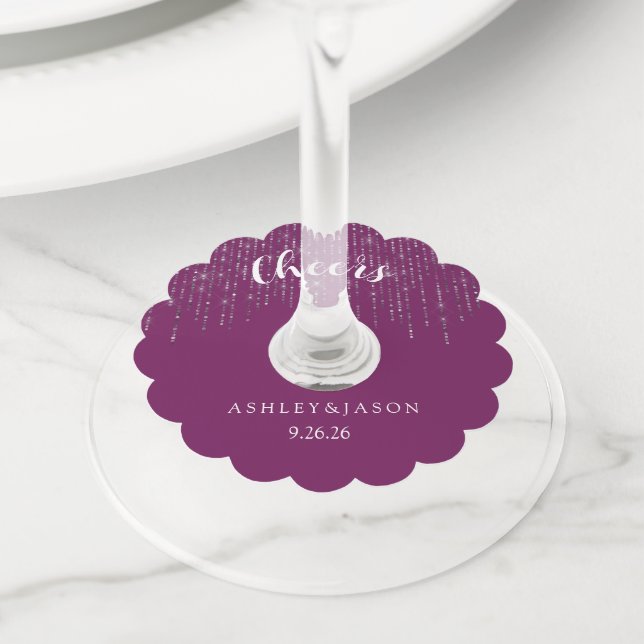 Etiqueta Para Copas De Vino Boda  (Detalle)