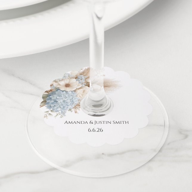 Etiqueta Para Copas De Vino Boda  (Detalle)