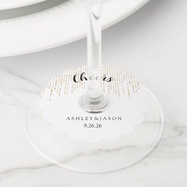 Etiqueta Para Copas De Vino Boda  (Detalle)