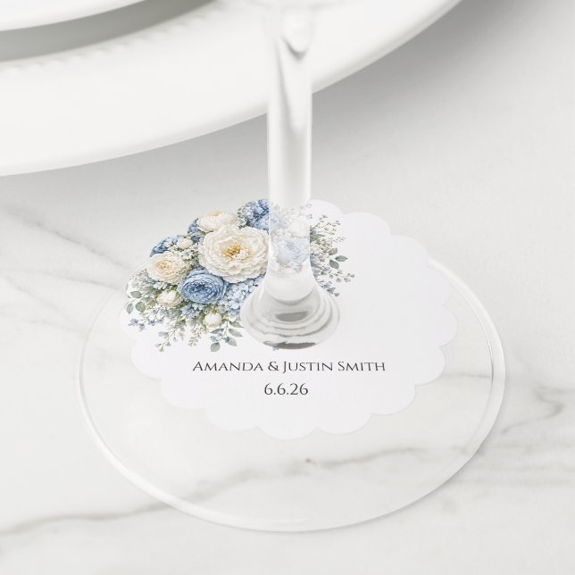 Etiqueta Para Copas De Vino Boda  (Detalle)