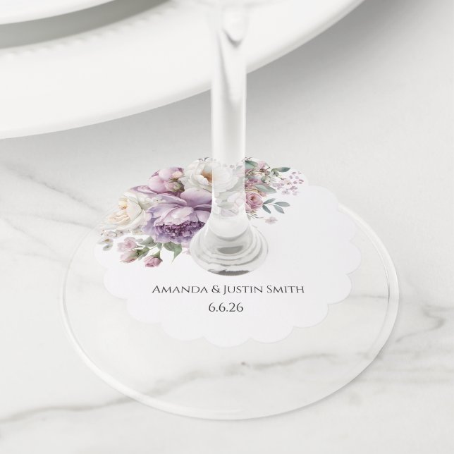Etiqueta Para Copas De Vino Boda  (Detalle)