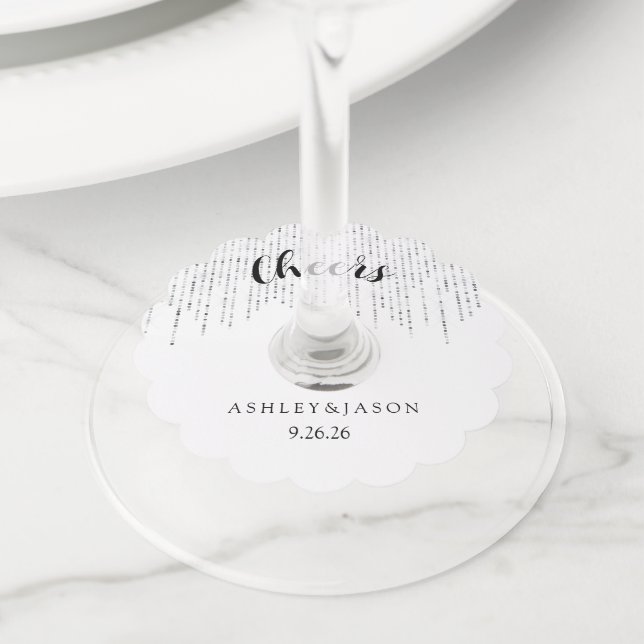 Etiqueta Para Copas De Vino Boda  (Detalle)