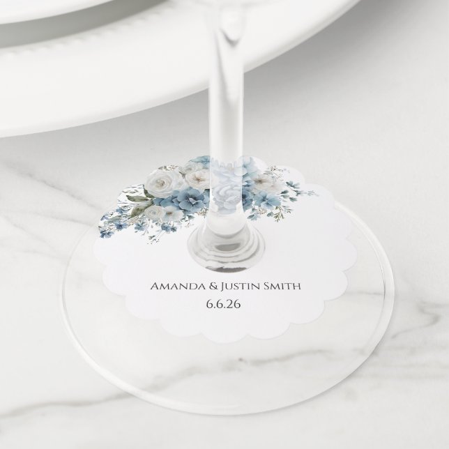 Etiqueta Para Copas De Vino Boda  (Detalle)