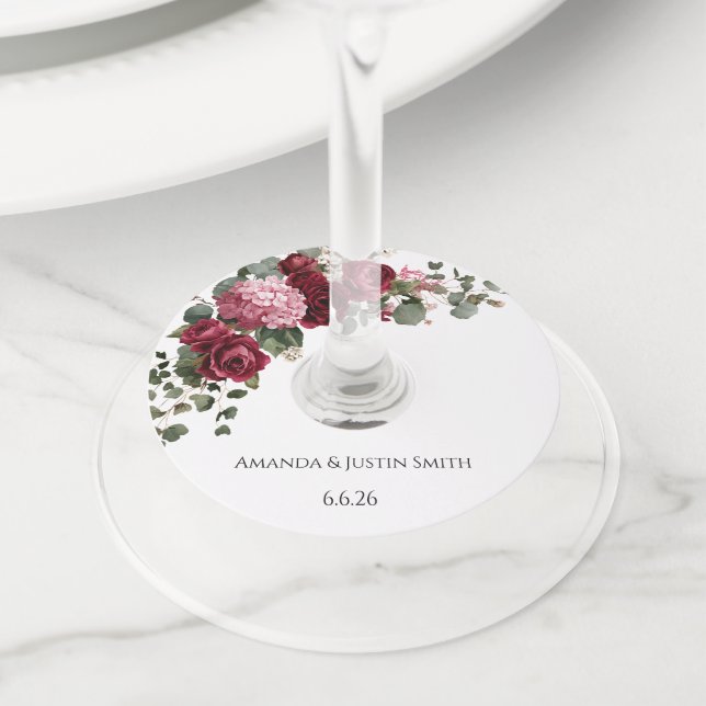 Etiqueta Para Copas De Vino Boda  (Detalle)