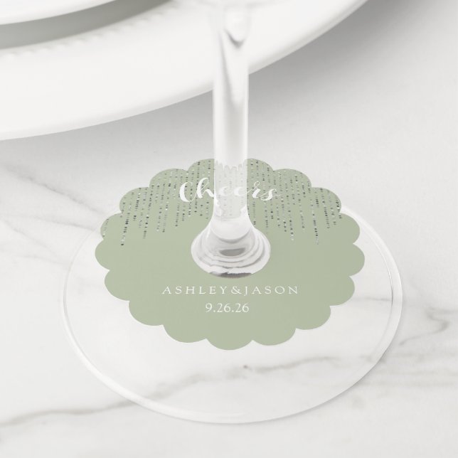 Etiqueta Para Copas De Vino Boda  (Detalle)