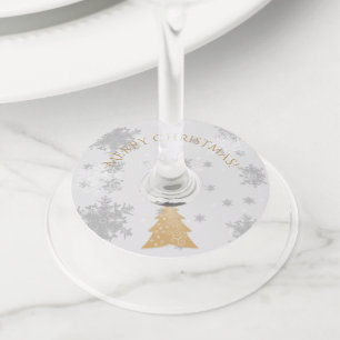Etiqueta Para Copas De Vino Bolsas de vidrio de vino de árbol de navidad de or