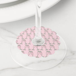 Etiqueta Para Copas De Vino Brindis con champán rosa para brindis de desayuno