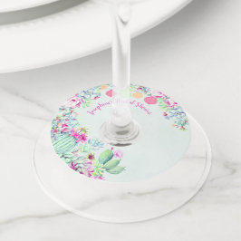Etiqueta Para Copas De Vino Cactus Lantern Succulent Bridal Shower