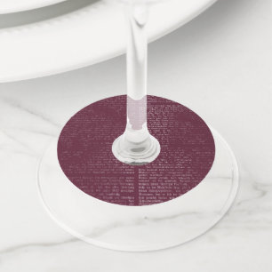 Etiqueta Para Copas De Vino Caligrafía de Burdeos