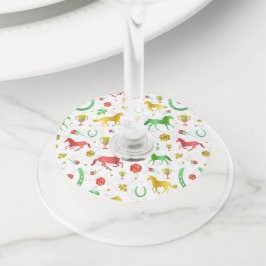Etiqueta Para Copas De Vino Carreras de caballo Derby Day Fiesta patrón colori