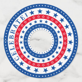 Etiqueta Para Copas De Vino Celebrar las estrellas rojas, blancas y azules