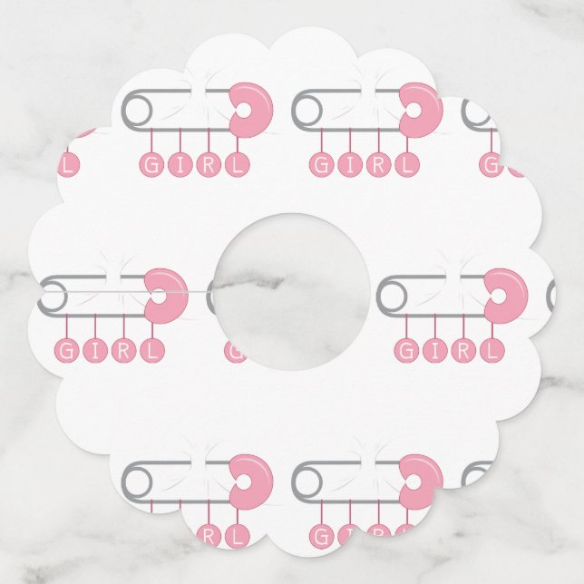 Etiqueta Para Copas De Vino Chica Diaper Pin (Anverso)