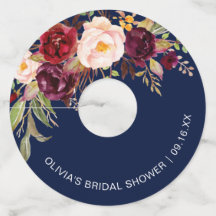 Chorro de novia floral burgundy azul marino