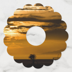 Etiqueta Para Copas De Vino Cielo dorado