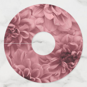 Etiqueta Para Copas De Vino Clúster de Floral de Light Mauve Dahlias