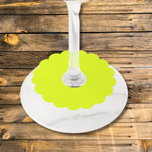 Etiqueta Para Copas De Vino Color sólido Neon Chartreuse   Color de moda