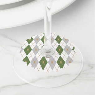 Etiqueta Para Copas De Vino Combinación de color Rhombus 3