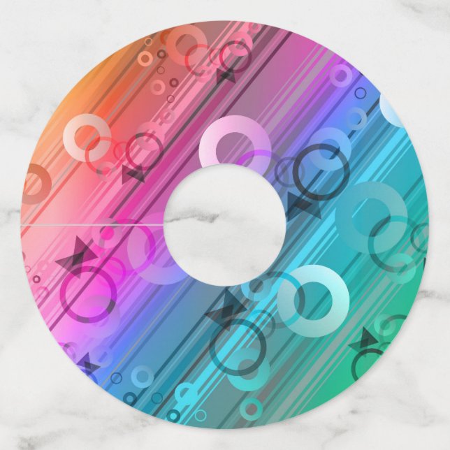 Etiqueta Para Copas De Vino Composición abstracta (Anverso)