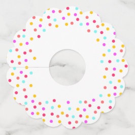 Etiqueta Para Copas De Vino Confeti arcoiris con puntos fiestas brillantes y c