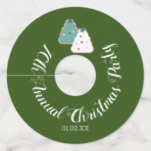 Etiqueta Para Copas De Vino Cookie de árbol de Navidad Fiesta anual de Navid