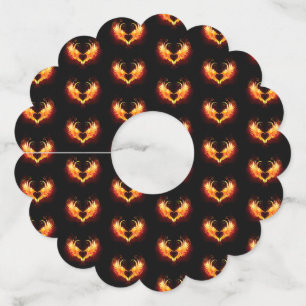 Etiqueta Para Copas De Vino Corazón de Fuego Ángel con Alas