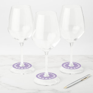 Etiqueta Para Copas De Vino Corazones personalizados de boda lavanda púrpura y