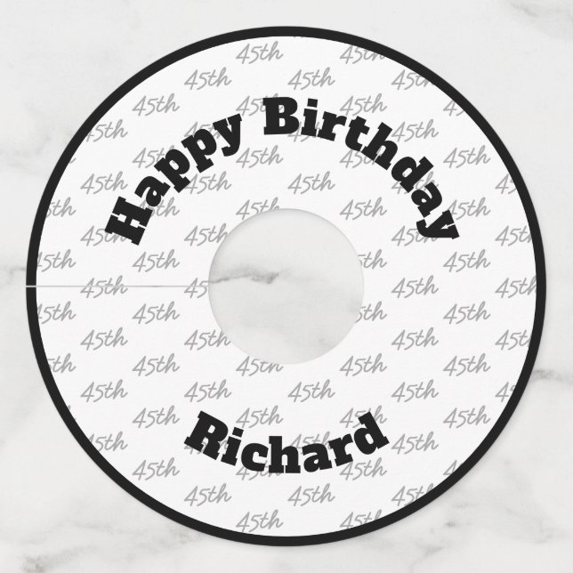 Etiqueta Para Copas De Vino Cualquier patrón de Personalizado de edad en mosai (Anverso)