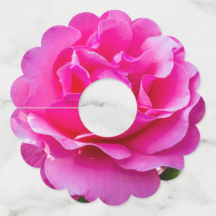 Etiqueta Para Copas De Vino Delicada rosa.
