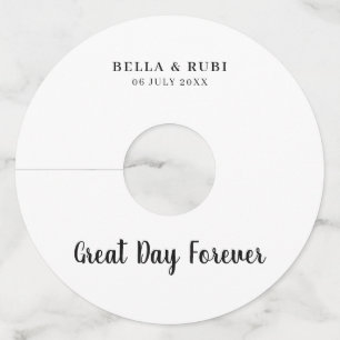 Etiqueta Para Copas De Vino Diseño de boda minimalista moderno: el mejor día d