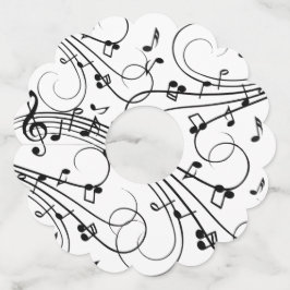 Etiqueta Para Copas De Vino Diseño de música trendy