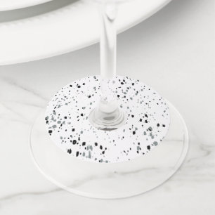 Etiqueta Para Copas De Vino Diseño de patrón abstracto de Terrazzo