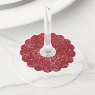 Etiqueta Para Copas De Vino Diseño floral 30