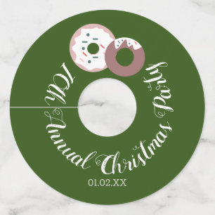 Etiqueta Para Copas De Vino Donas de la Fiesta de Navidad   Fiesta Anual de Na