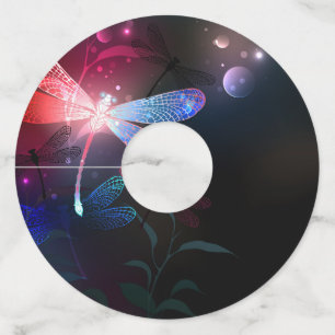 Etiqueta Para Copas De Vino Dragón rojo