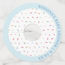 Etiqueta Para Copas De Vino Ducha de Bebé Azul con Purpurina